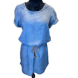Cloth & Stone Anthropologie Blue Denim Look Mini Dress Extra Small XS